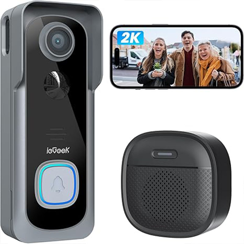 Smart Doorbell Wired - ieGeek 2K Türklingelkamera, kabellos – Video-Türklingel